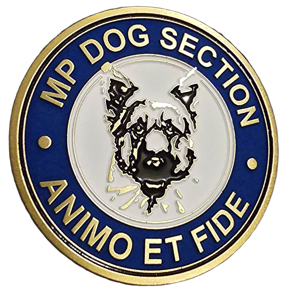 MP Dog Section Challenge Coin — front