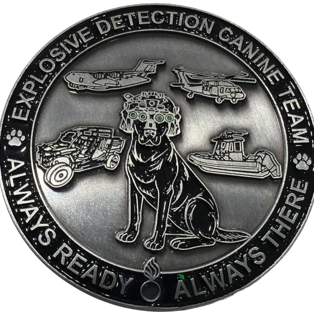 U.S. Department of Homeland Security Explosive Detection Canine Team Challenge Coin — back