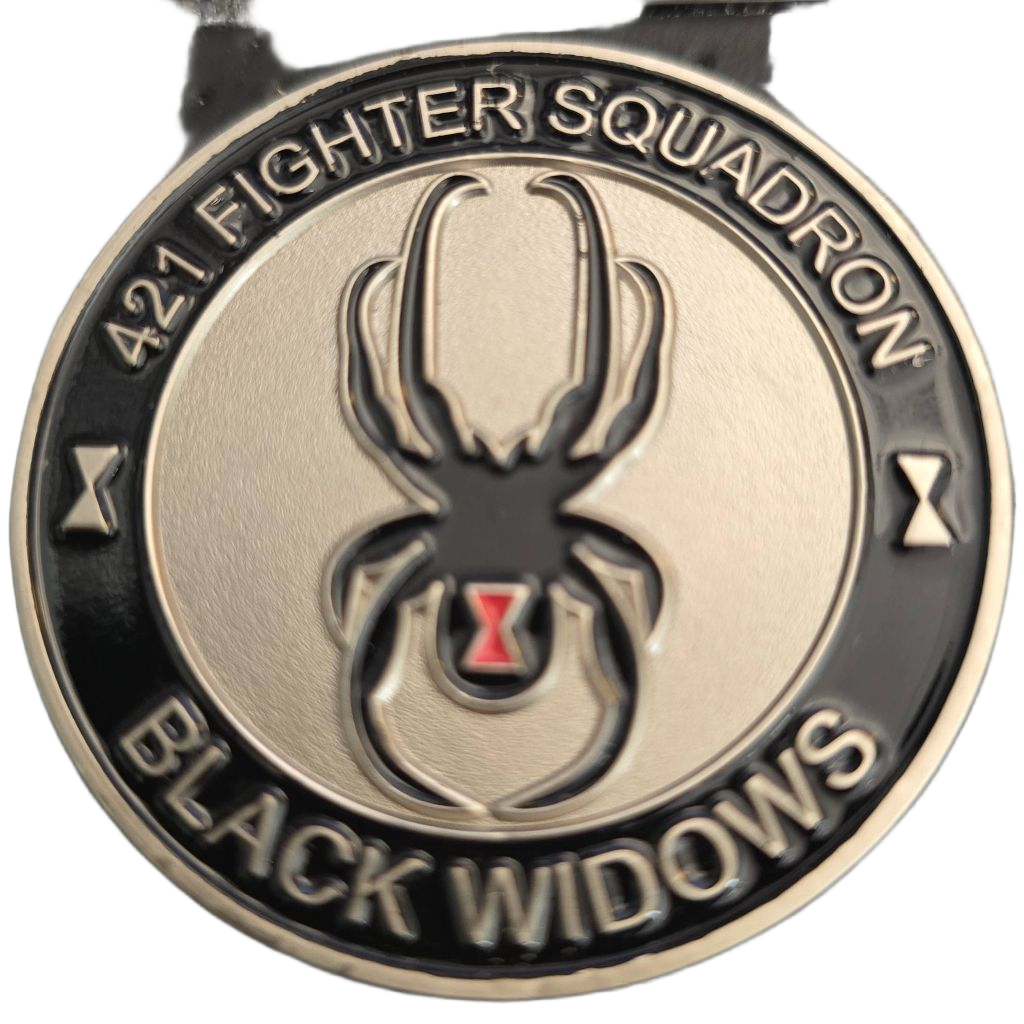 421 Fighter Squadron Black Widows Challenge Coin — back