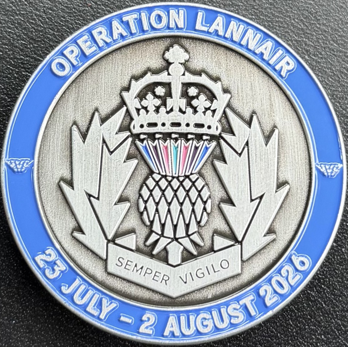 Police Scotland Operation Lannair Challenge Coin — front