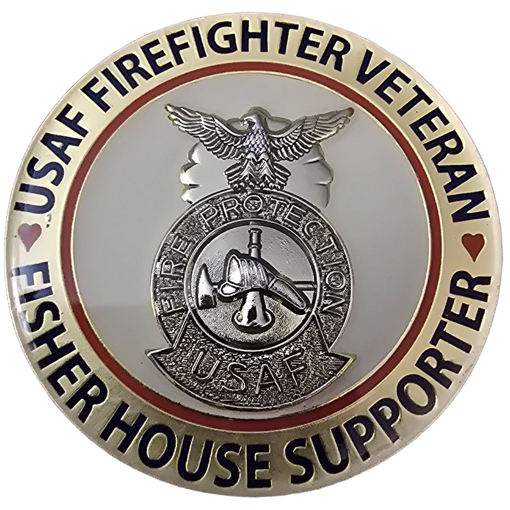 USAF Firefighter Veteran and Fisher House Supporter Challenge Coin — front