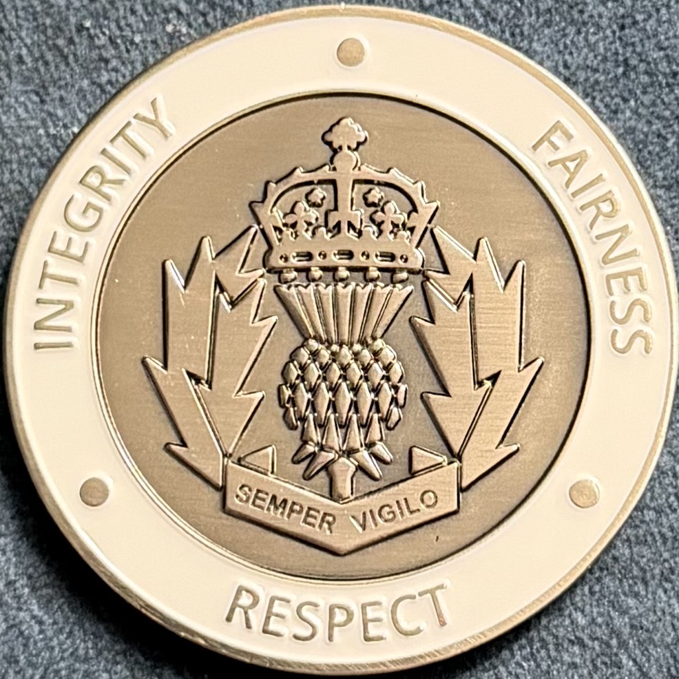 Scottish Police College Passing Out Parade Challenge Coin — back