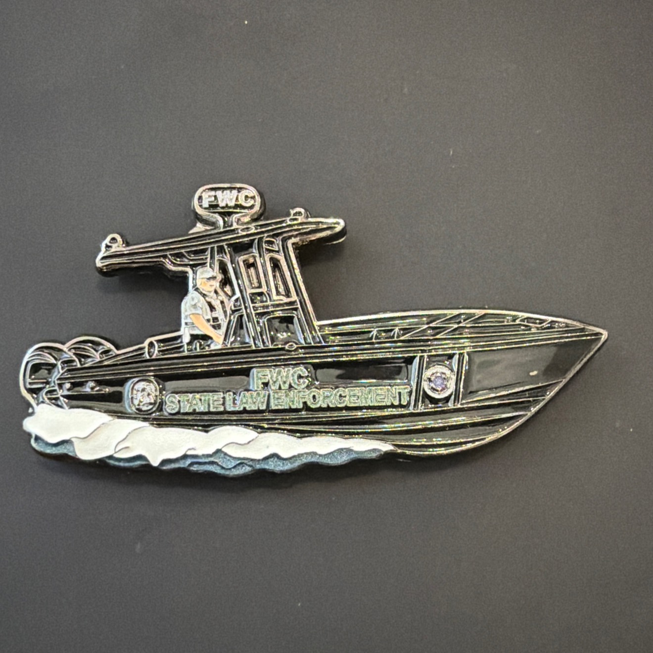 305 Miami FWC Boat -Black — front