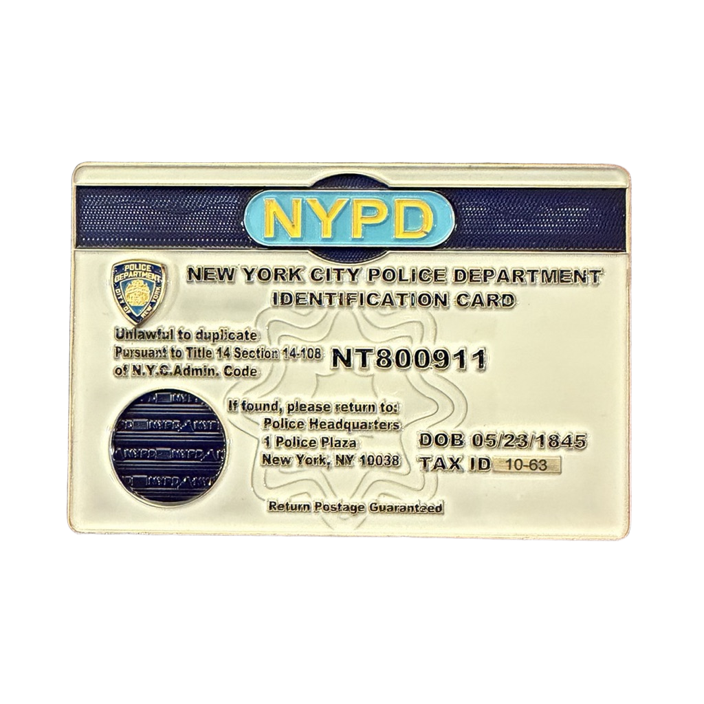 NYPD Active Uniformed Member ID Card — back