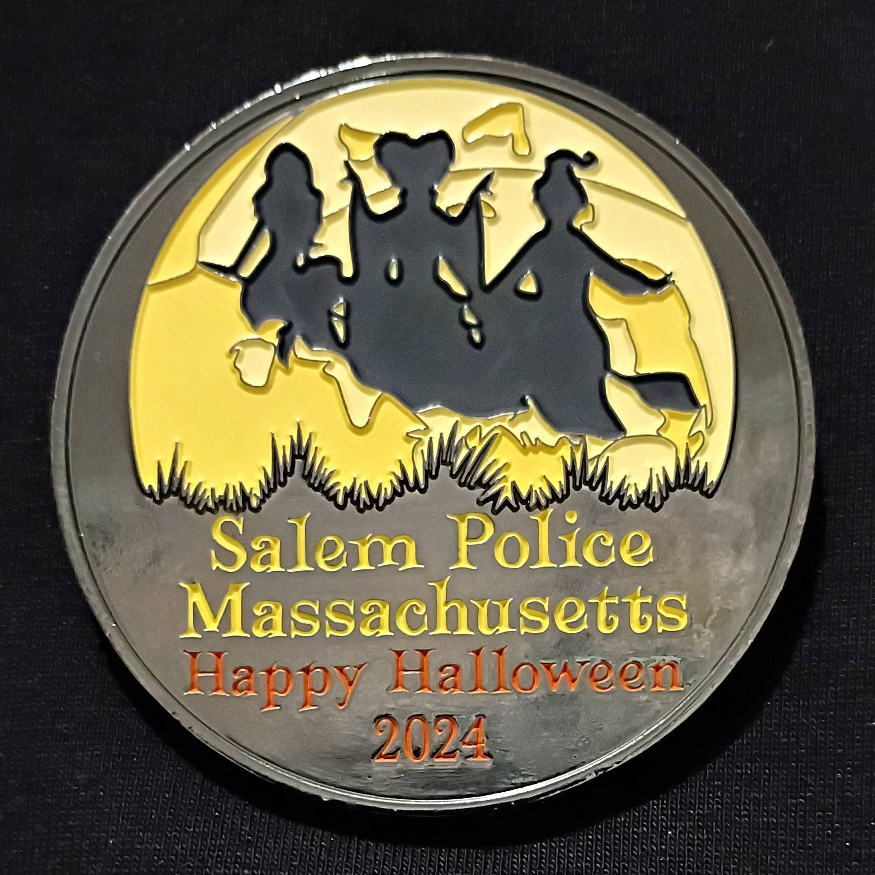 Salem Police Massachusetts Halloween Challenge Coin — back