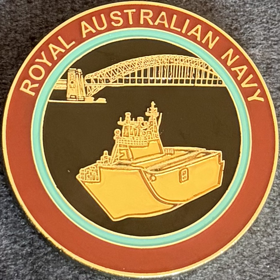 Royal Australian Navy HMAS Canberra Challenge Coin — back