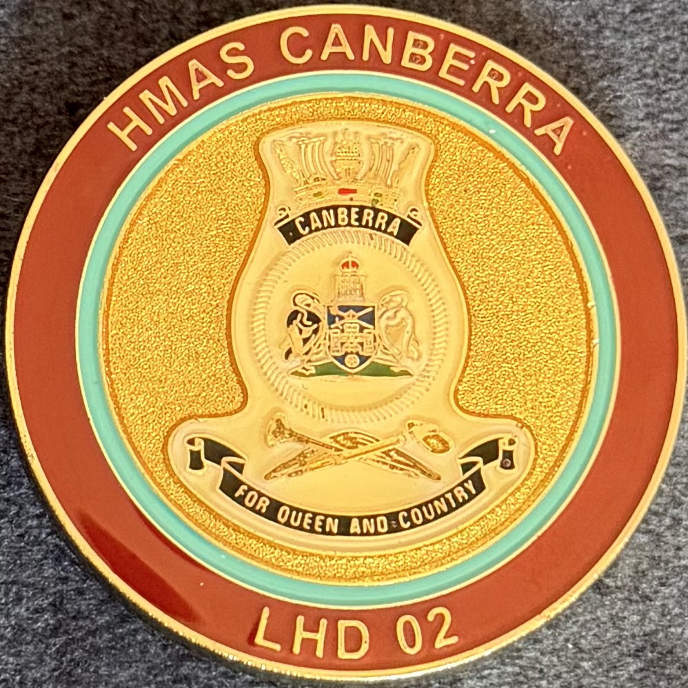Royal Australian Navy HMAS Canberra Challenge Coin — front
