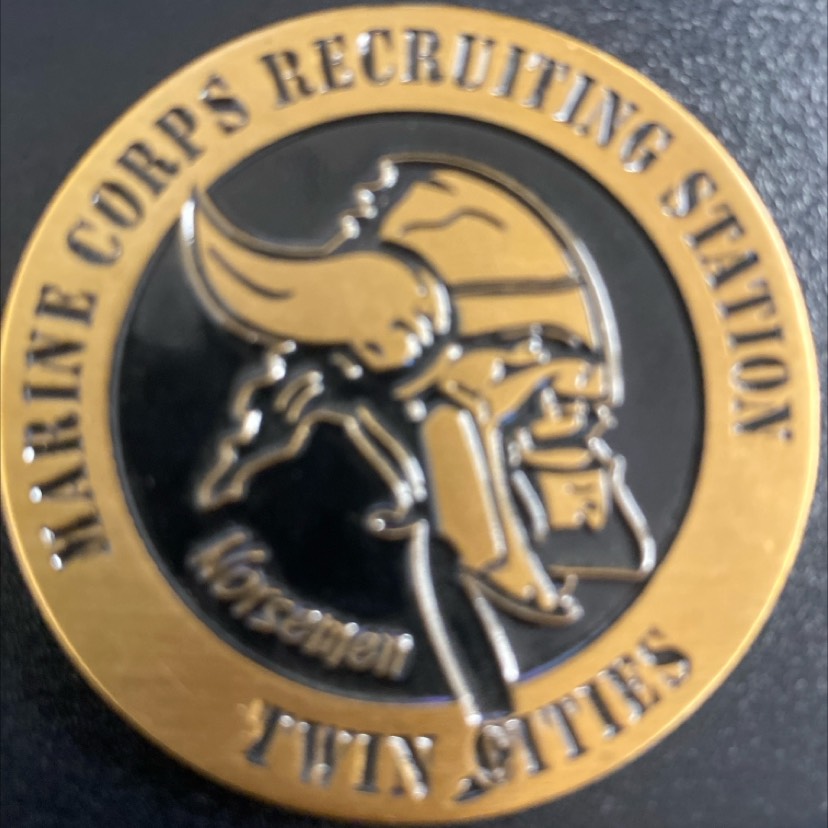 USMC 9th Marine Corps Recruiting District Recruiting Excellence Coin — front