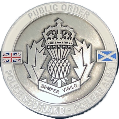 Police Scotland Public Order COP26 Challenge Coin - White