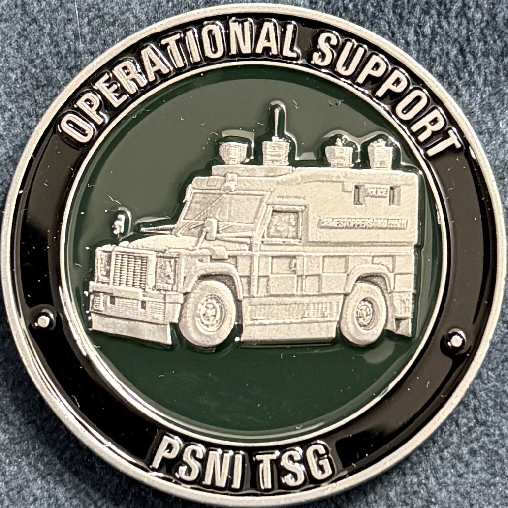 Police Service of Northern Ireland Tactical Support Group Challenge Coin — front