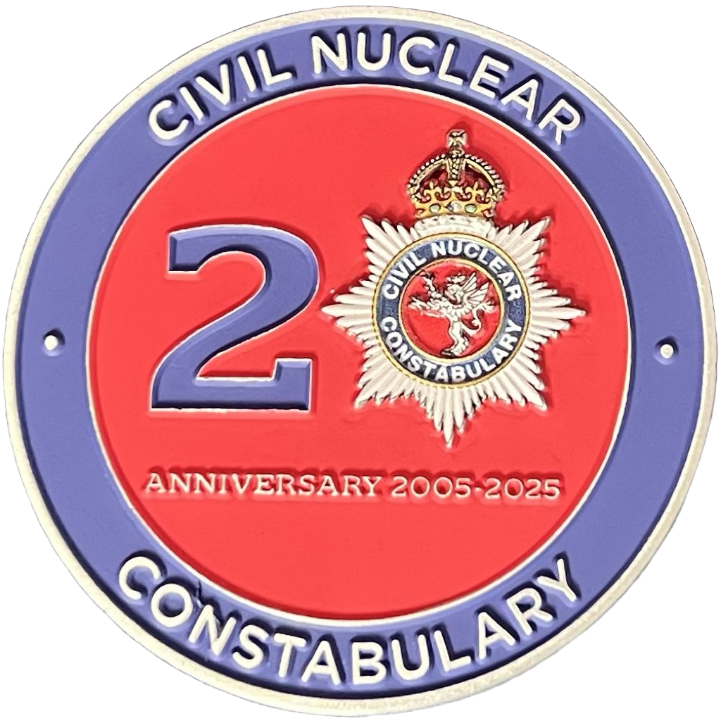Civil Nuclear Constabulary 20th Anniversary Challenge Coin — front