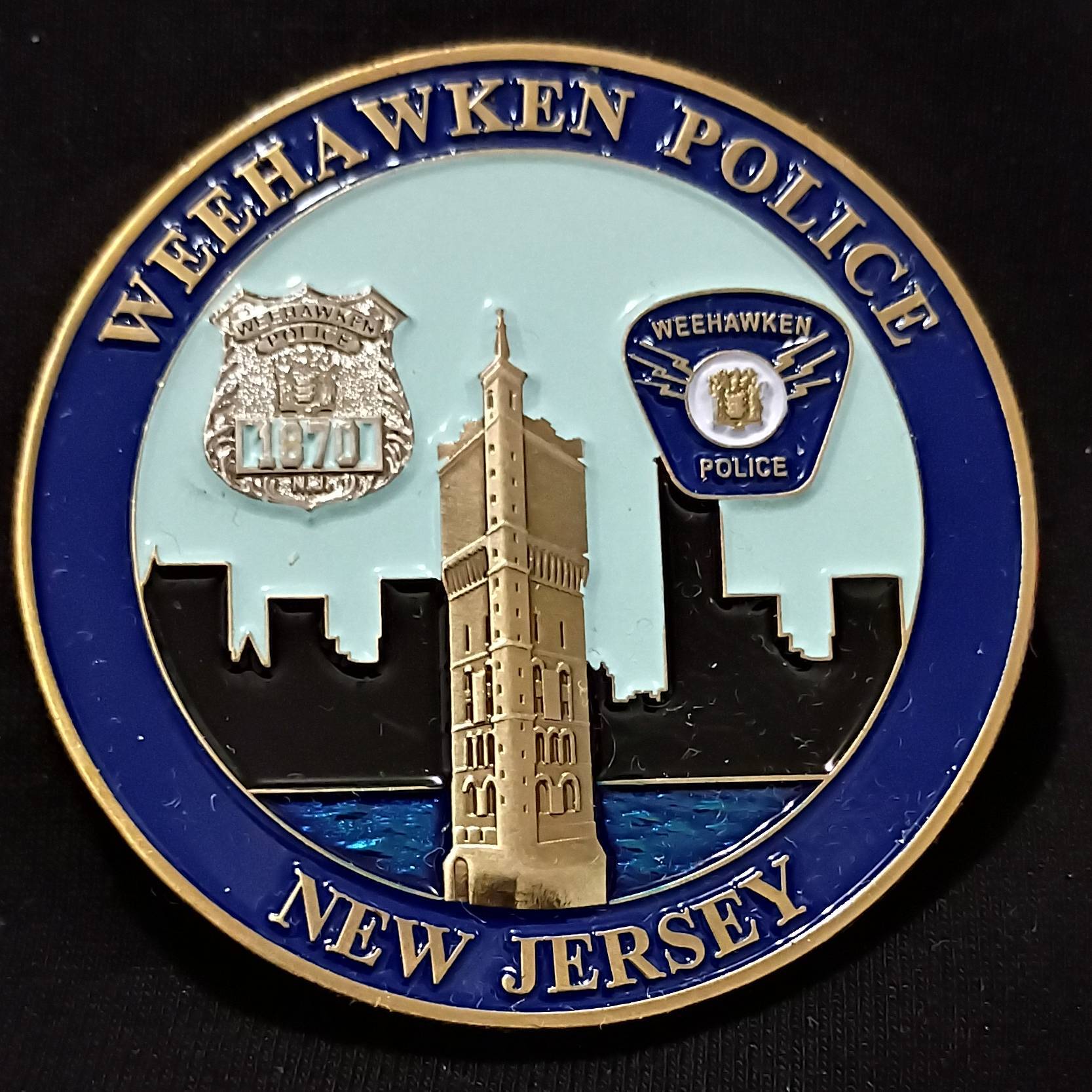 Weehawken Police Department Challenge Coin — front