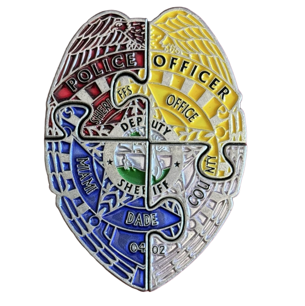 Miami-Dade Police Autism Awareness Month Puzzle Coin — front