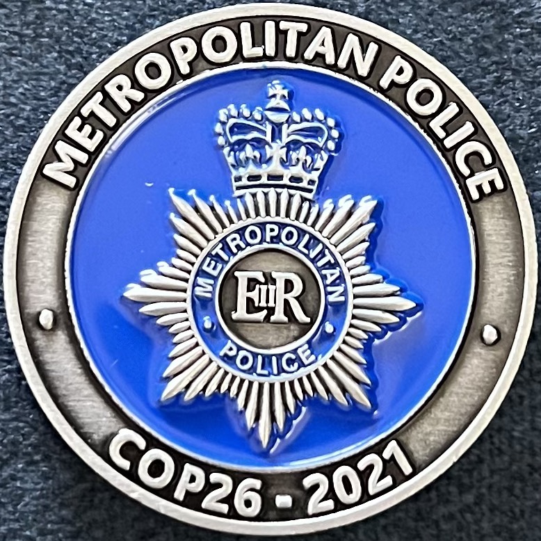 Police Scotland Metropolitan Police COP26 Challenge Coin — back
