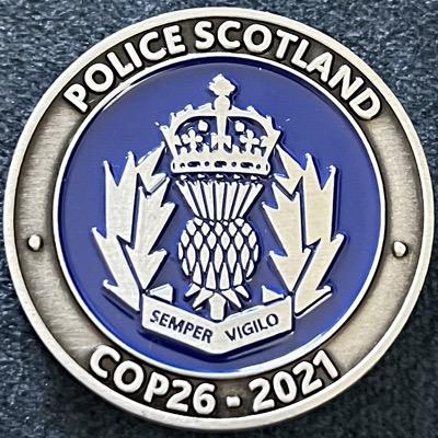 Police Scotland Metropolitan Police COP26 Challenge Coin