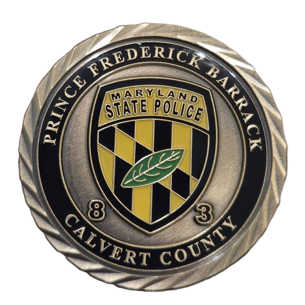 Maryland State Police Prince Frederick Barrack Coin — back