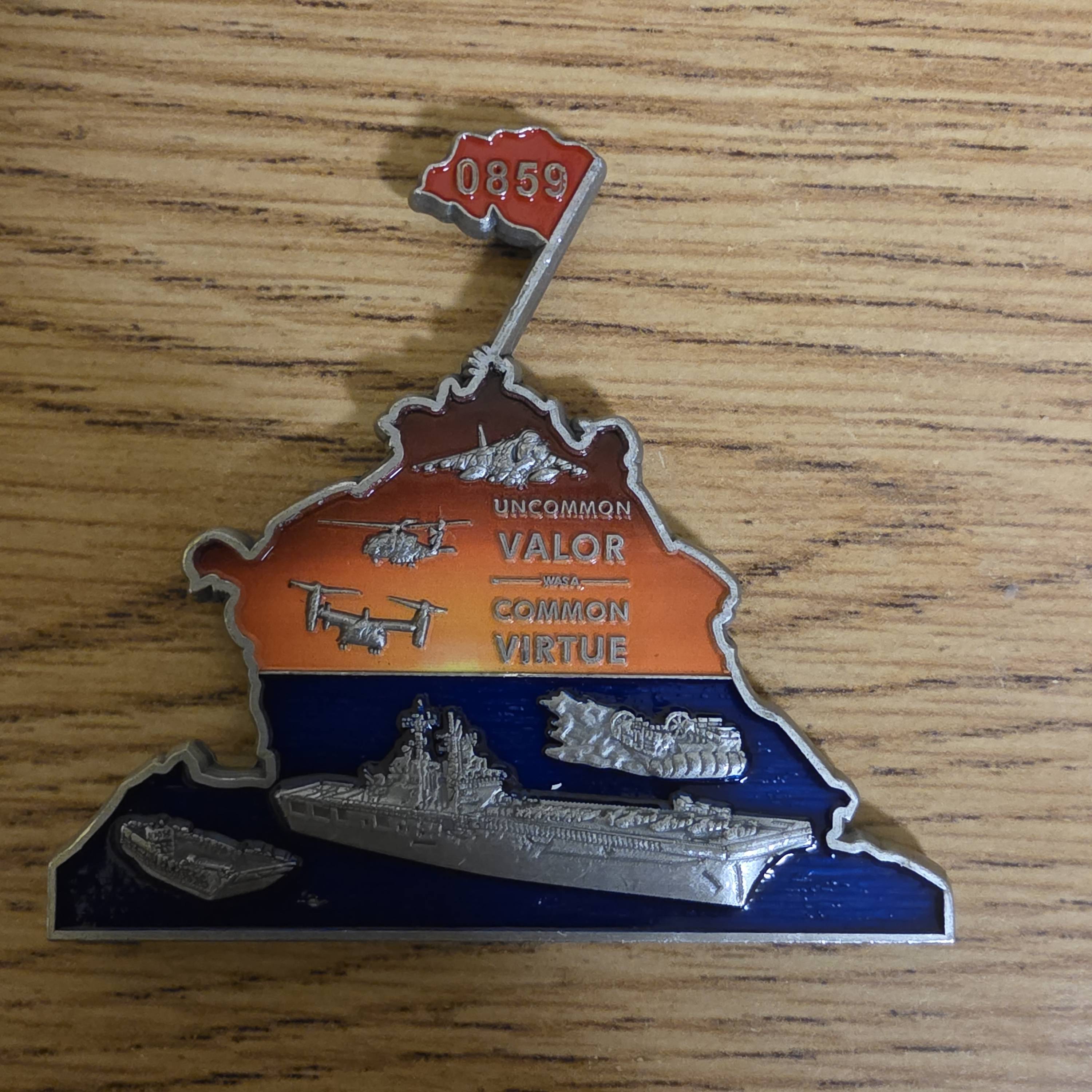 USS Iwo Jima coin — back