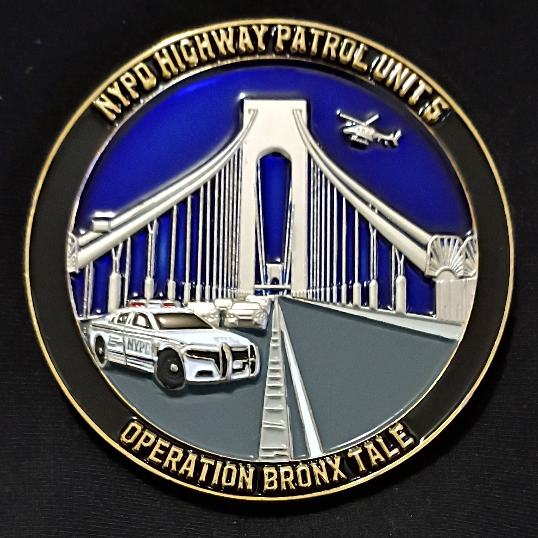 NYPD Highway Patrol Operation Bronx tale Challenge Coin — back