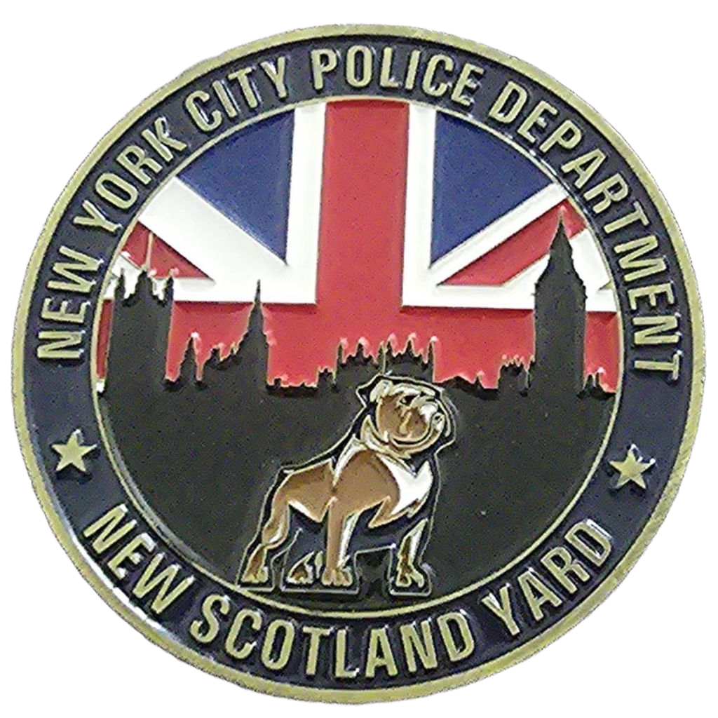 NYPD Intelligence Bureau London Post Challenge Coin — back