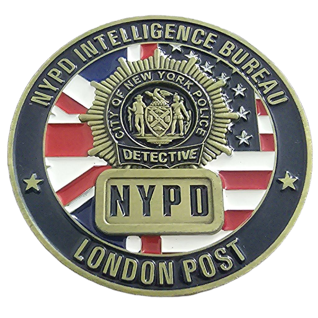 NYPD Intelligence Bureau London Post Challenge Coin — front