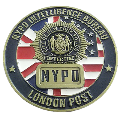 NYPD Intelligence Bureau London Post Challenge Coin
