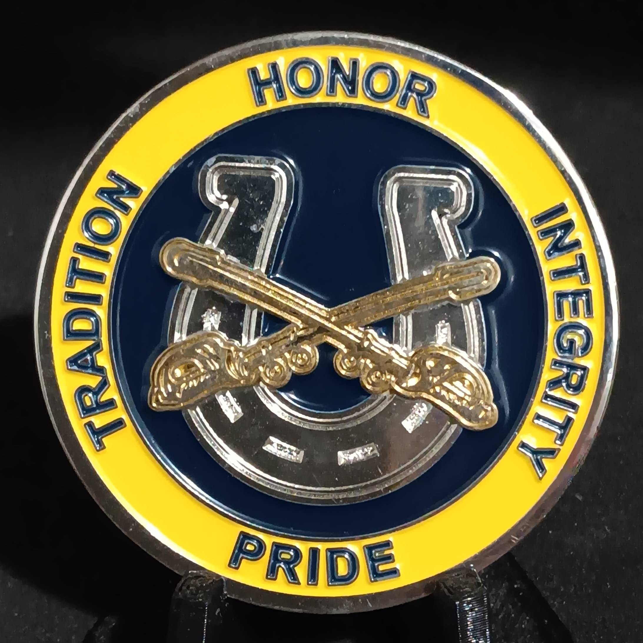 Detroit police mounted unit challenge coin — back