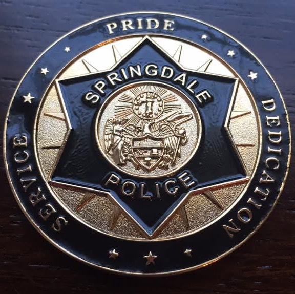 Springdale PD Department Coin — back