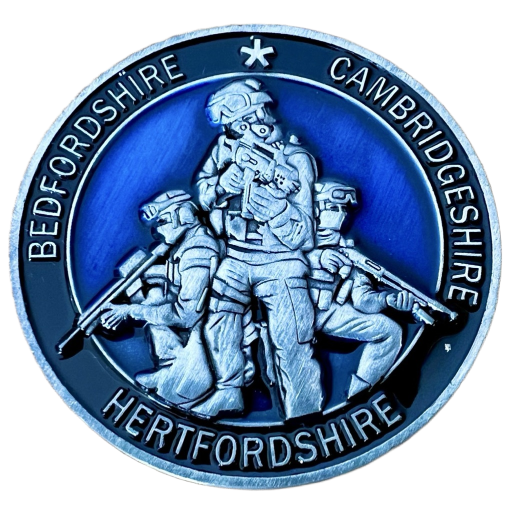 Bedfordshire Cambridgeshire Hertfordshire Armed Policing Unit Challenge Coin — front