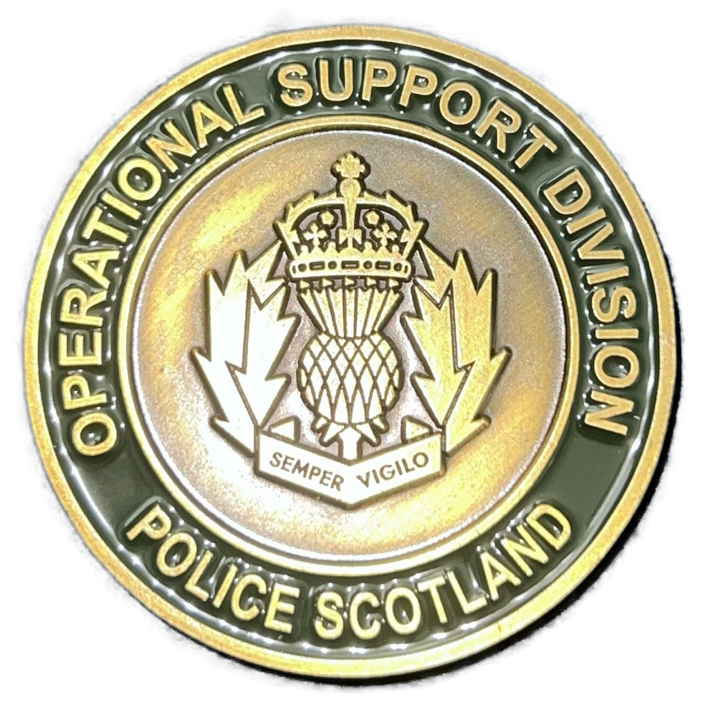 Police Scotland Licensed Search Officer Challenge Coin — back