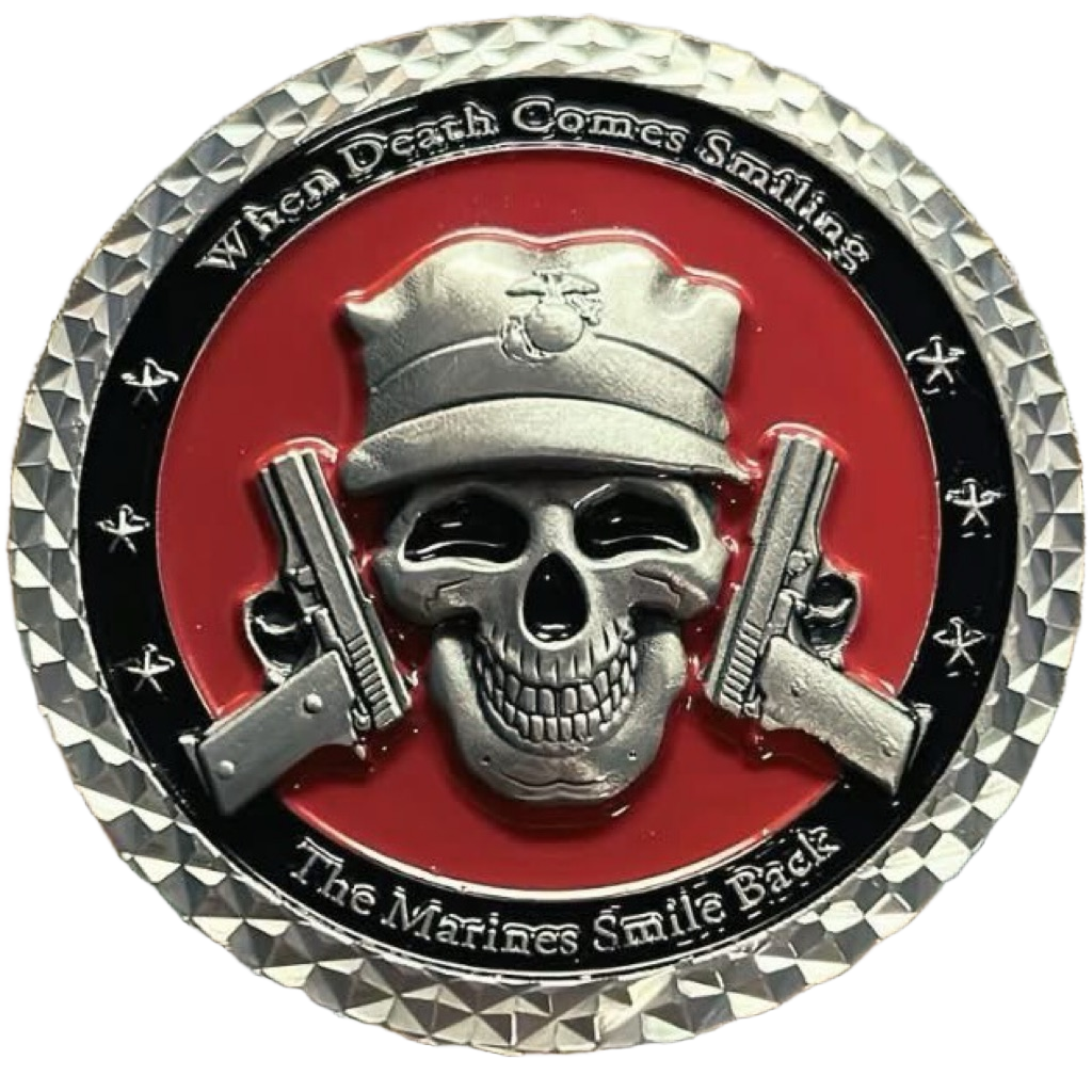 WHEN DEATH COMES SMILING THE MARINES SMILE BACK — front