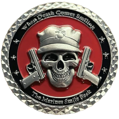 WHEN DEATH COMES SMILING THE MARINES SMILE BACK