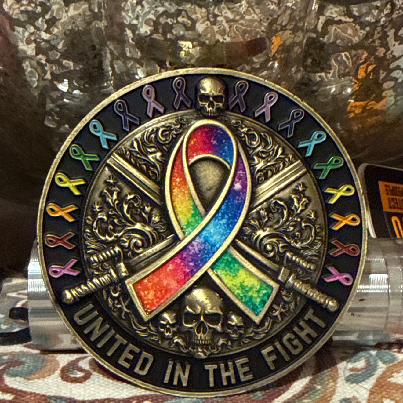 Coyote Ridge Corrections Center Cancer Awareness Challenge Coin — back
