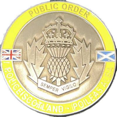 Police Scotland Public Order COP26 Challenge Coin - Yellow