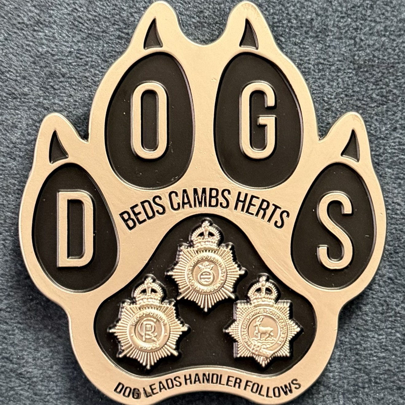 Bedfordshire Cambridgeshire Hertfordshire Dog Unit Challenge Coin — back
