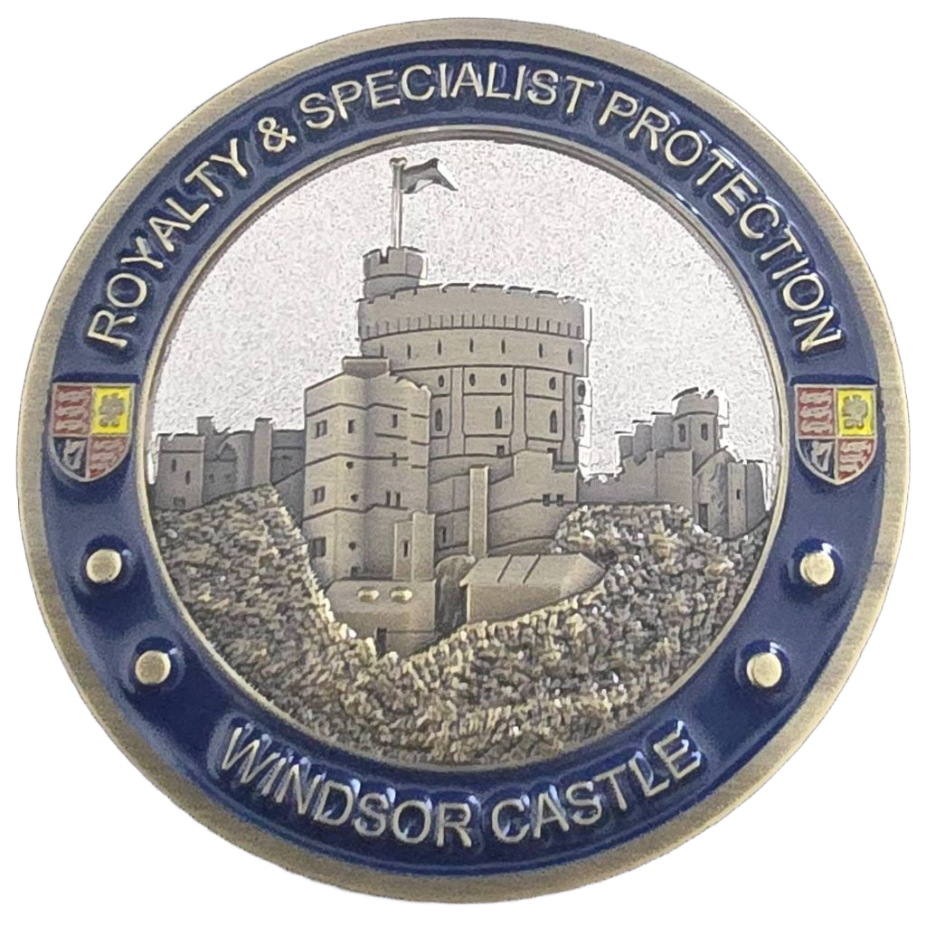 Metropolitan Police New Scotland Yard & Royalty & Specialist Protection Windsor Castle Challenge Coin — back