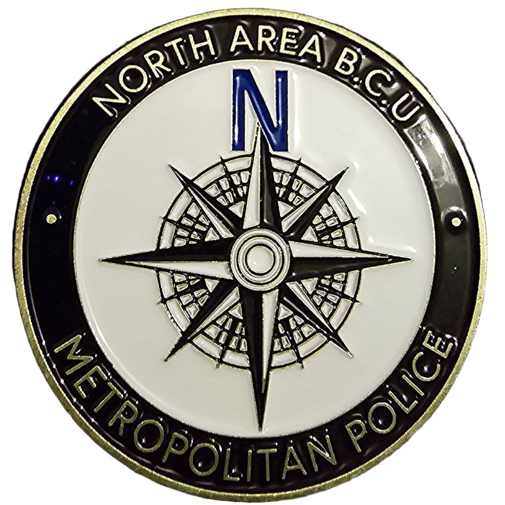 Office of Constable and North Area BCU Metropolitan Police Challenge Coin — back