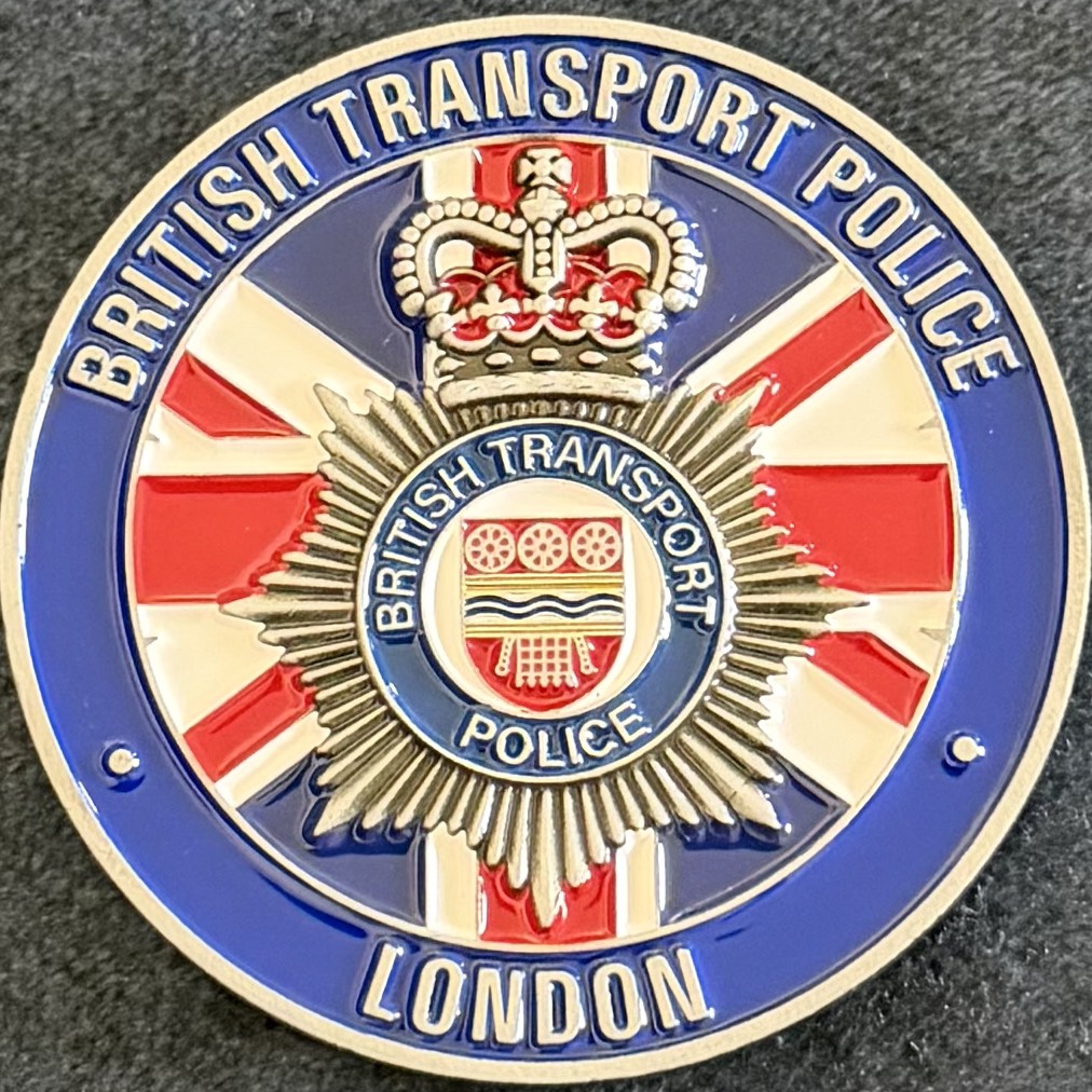 British Transport Police Level II Public Order London Challenge Coin - Red — back