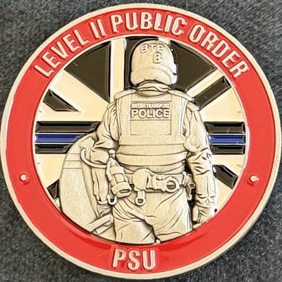 British Transport Police Level II Public Order London Challenge Coin - Red