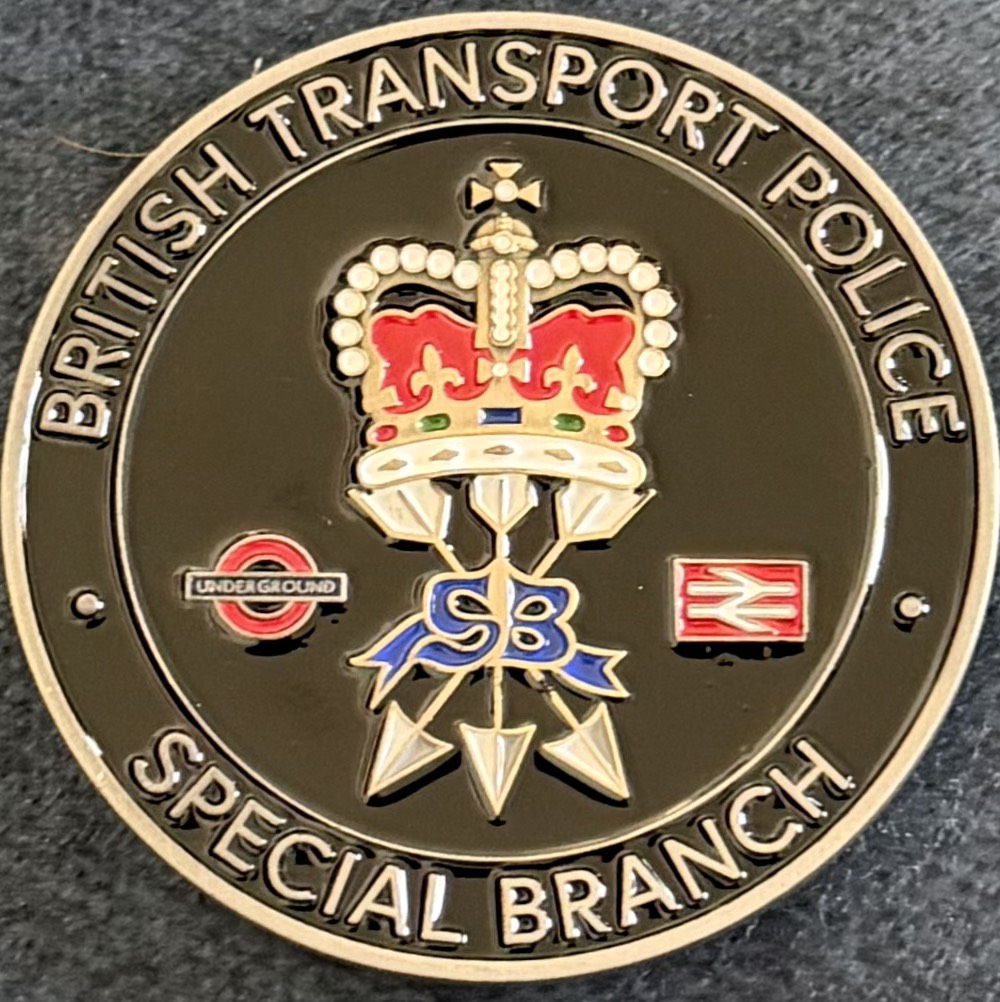 British Transport Police Special Branch Counter Terrorism Intelligence Challenge Coin — back