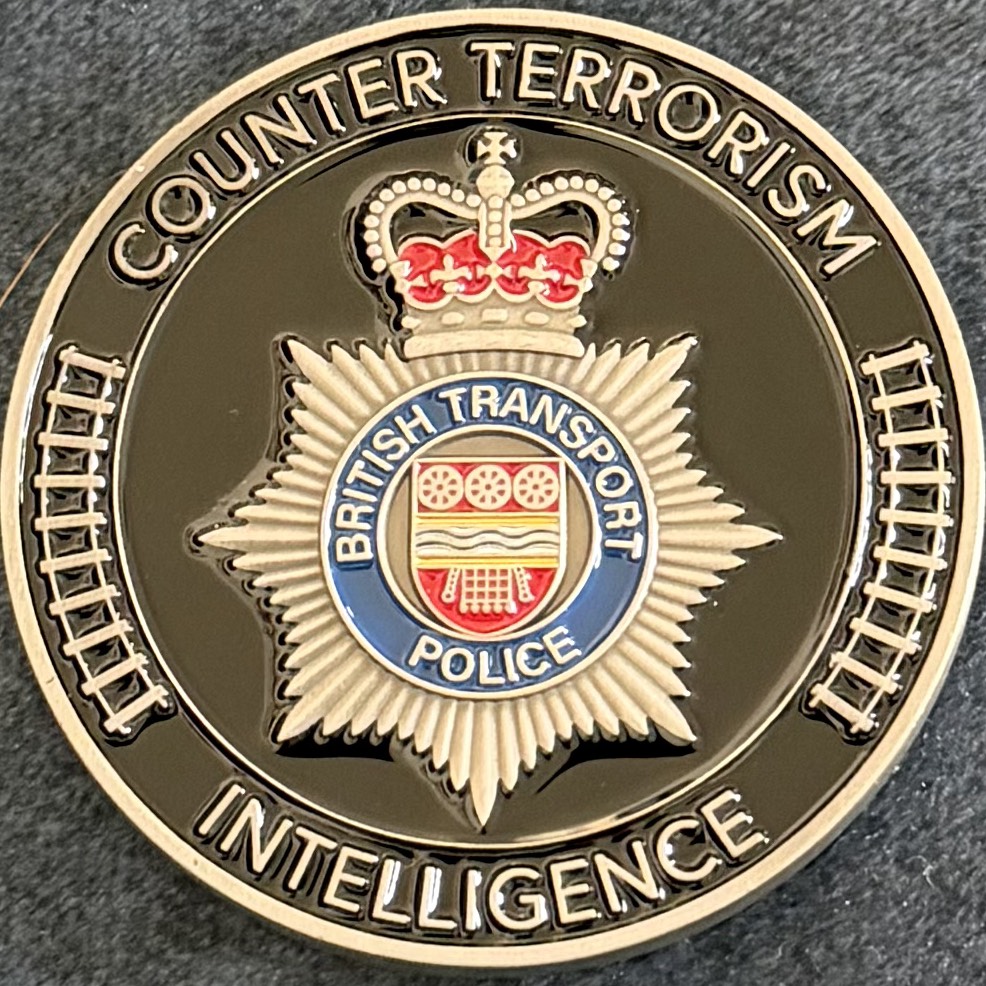 British Transport Police Special Branch Counter Terrorism Intelligence Challenge Coin — front