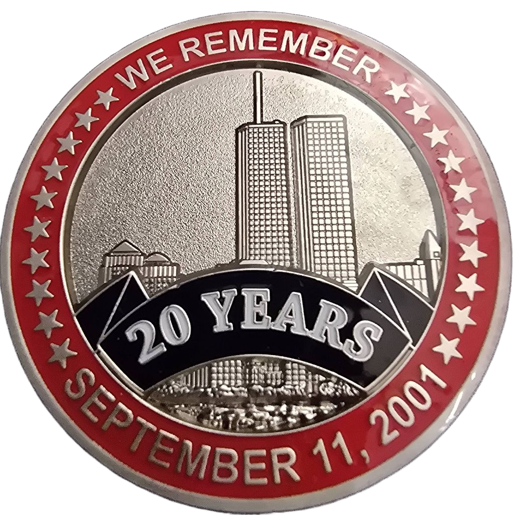 9/11 20 year memorial coin — front