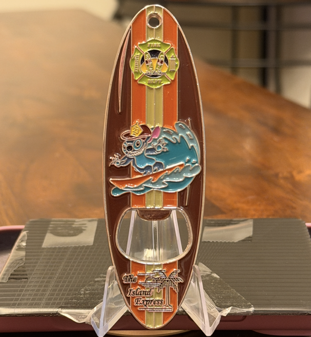 Surf city fire stitch surfboard — front