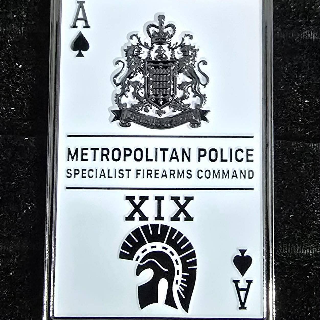 Specialist firearms command XIX playing card — front