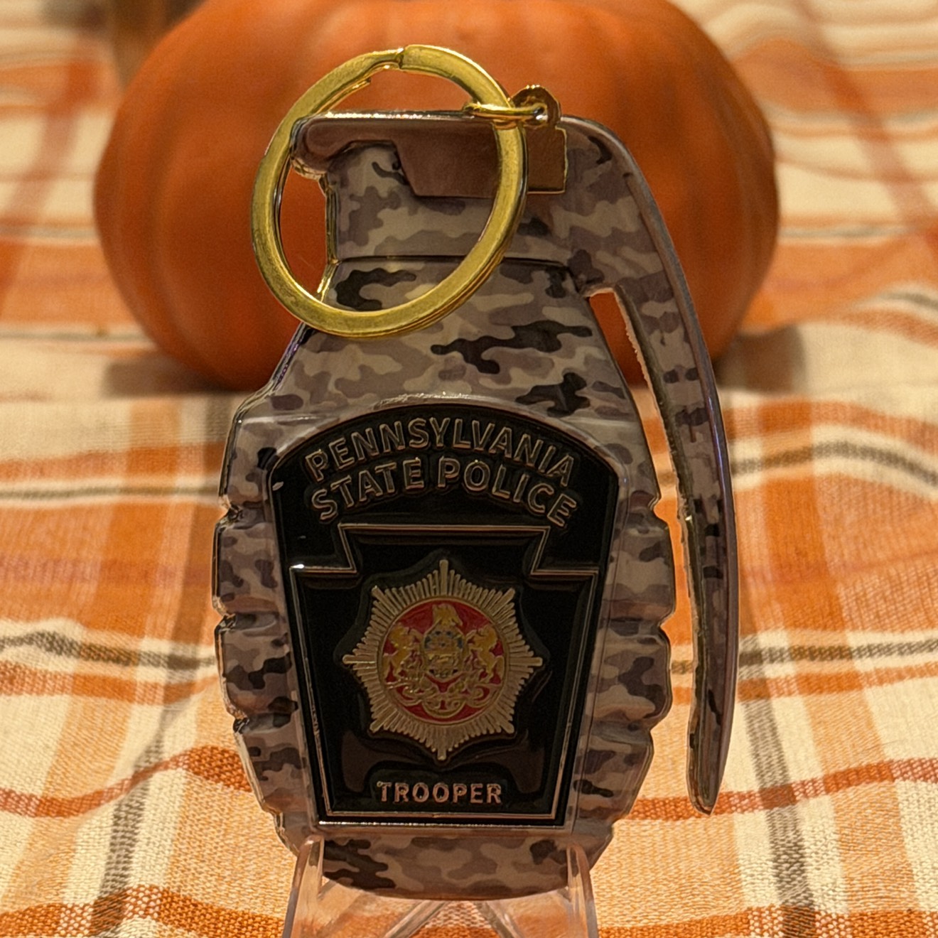 Pennsylvania State Police Penguin Grenade (snow camo) — front