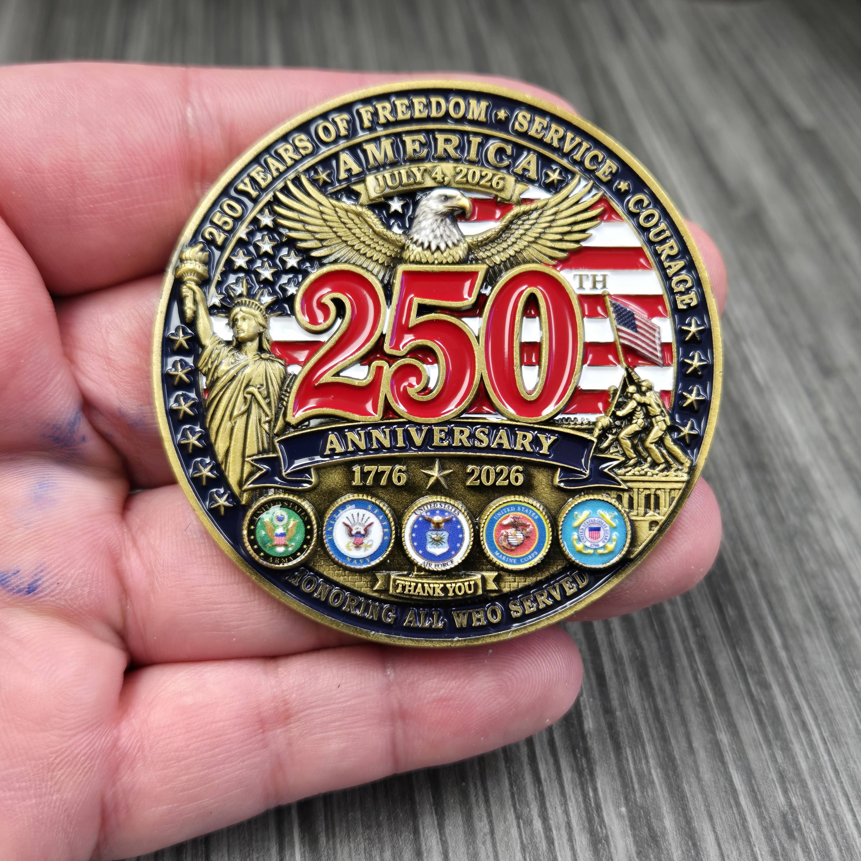 250th Veterans Appreciation Challenge Coin — back