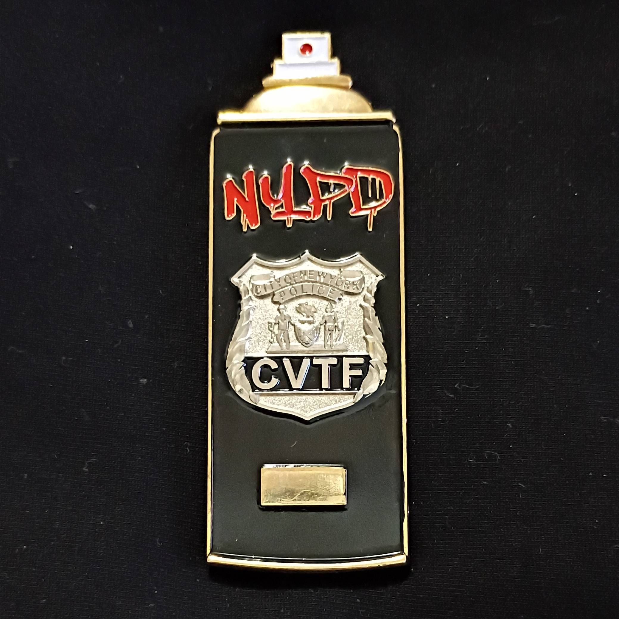 NYPD citywide Vandal squad spray can variant challenge coin — front