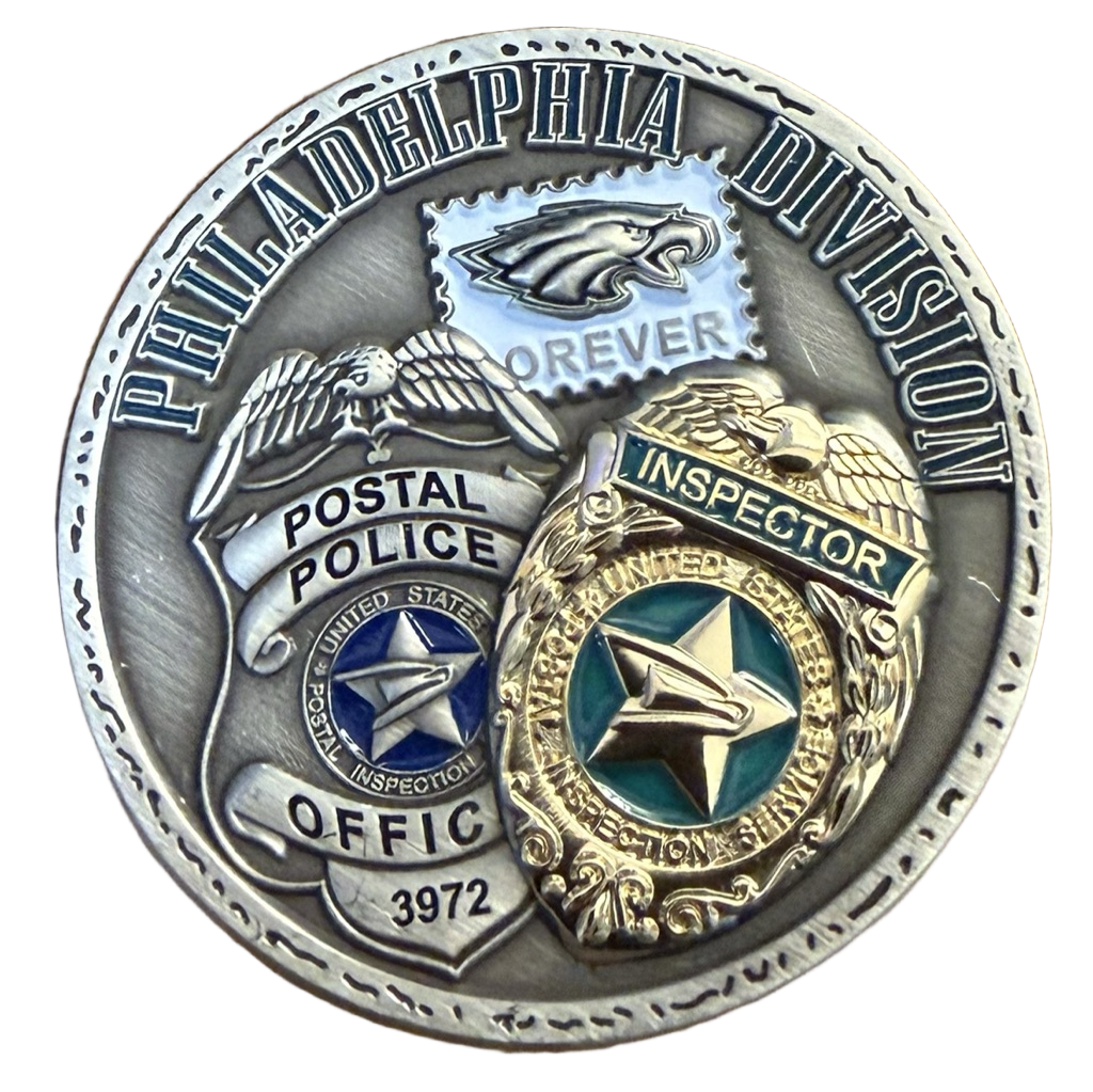 US Postal Inspection Service Philadelphia Division Eagles Super Bowl — back