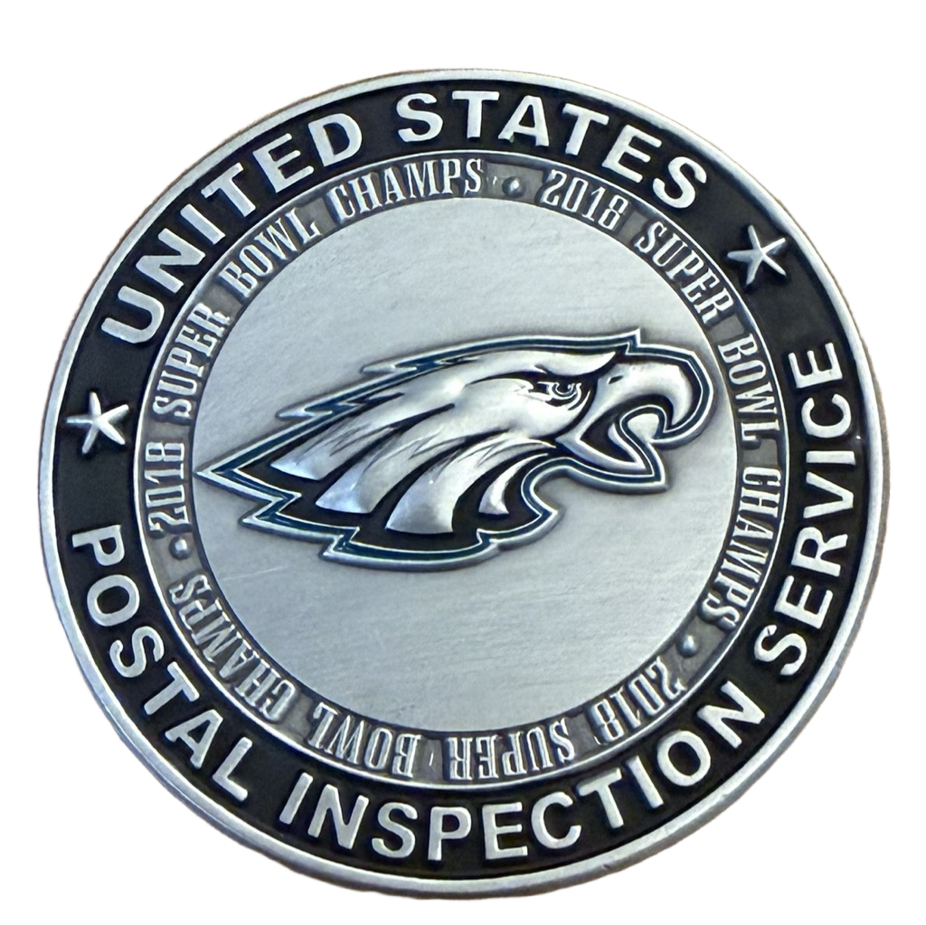 US Postal Inspection Service Philadelphia Division Eagles Super Bowl — front