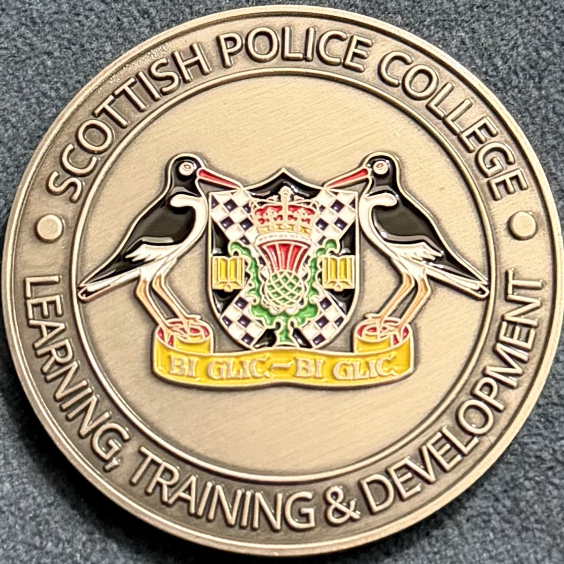 Scottish Police College Road Policing Training Instructor Challenge Coin — back