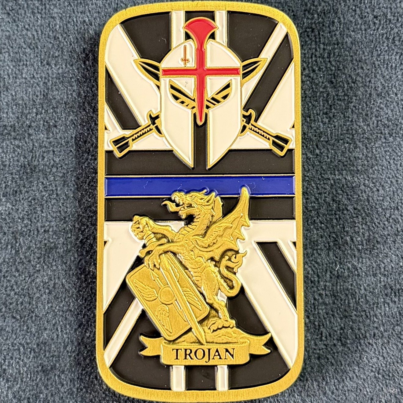 City of London Police Trojan Challenge Coin — back